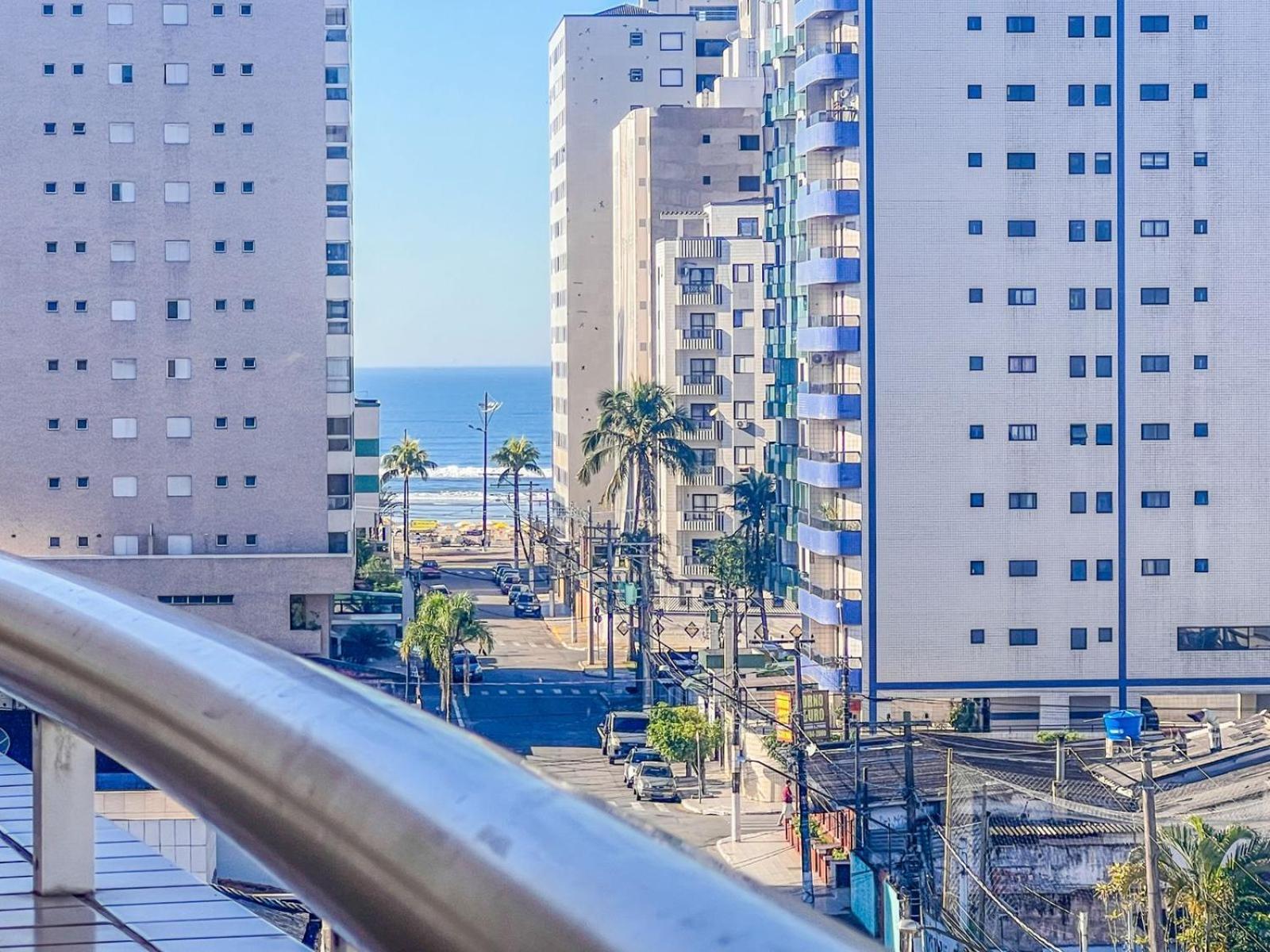 Lindo Apto 300M Praia Da Ocian E Centro - Vista Mar- Varanda Sacada - Wi-Fi 300 Mbps - Vaga De Garagem - Acomoda Ate 6 Pessoas Appartement Praia Grande  Buitenkant foto